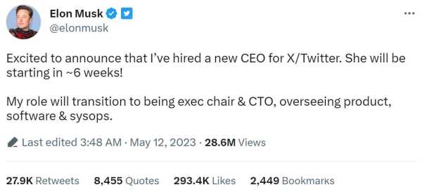 马斯克宣布将卸任推特CEO!马斯克收购推特真实目的