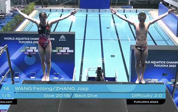 中国队夺世锦赛跳水首金!14岁小将一鸣惊人