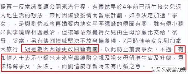 港媒曝杨幂斥5.4亿争抚养权!刘恺威不再婚