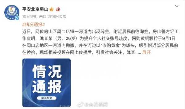 男子自导自演河道内淘金被立案侦查