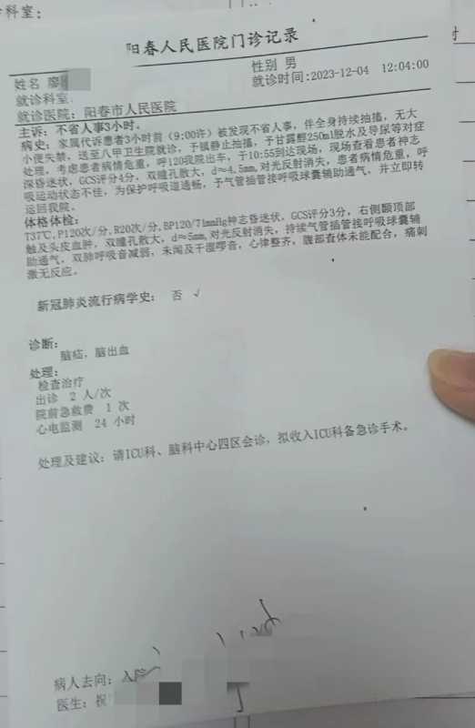初中生被同学打伤住院 亲属:仍昏迷