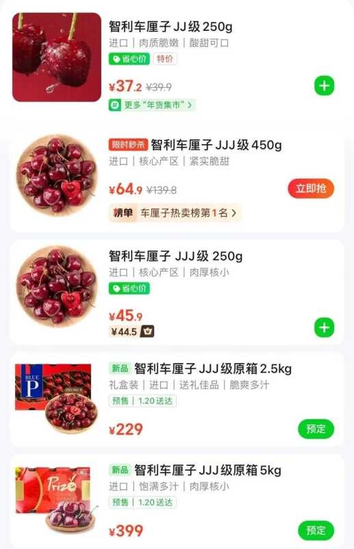 车厘子价格“腰斩”!还得继续降?