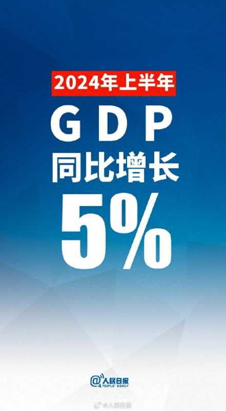 024今年上半年GDP同比增长5%"