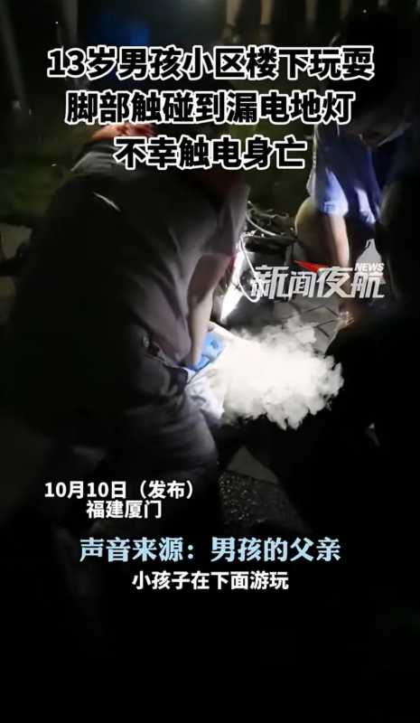 男孩因小区地灯漏电身亡 父亲发声