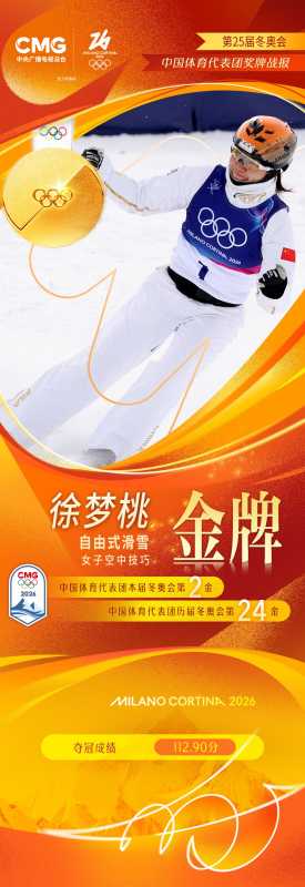 徐梦桃夺冠成就历史第一人